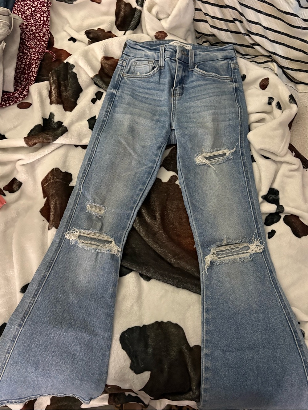 Flying Monkey Men's Washed Light Blue Denim Jeans